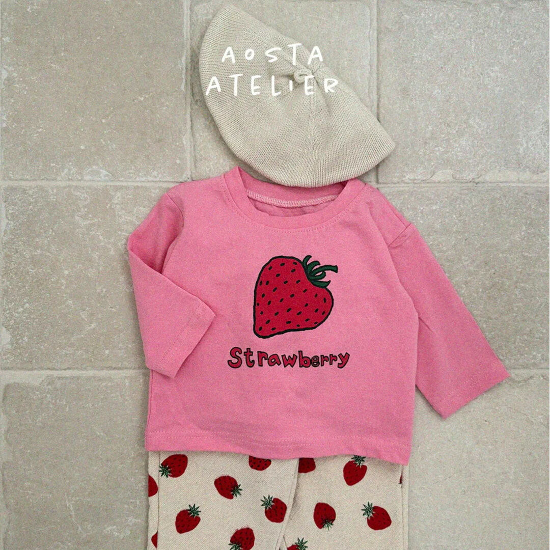 韓國 Aosta -  25春 粉嫩草莓上衣