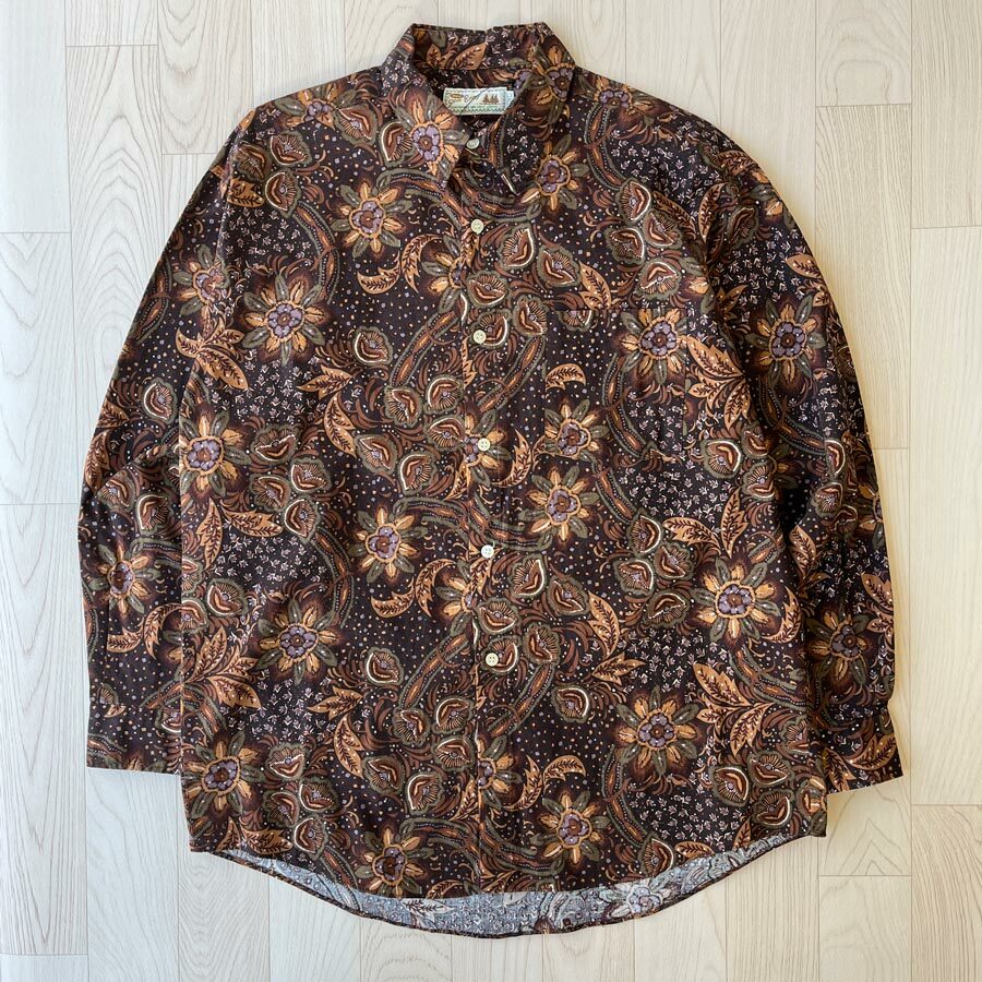 Gem Bony啡色大花綿質襯衣