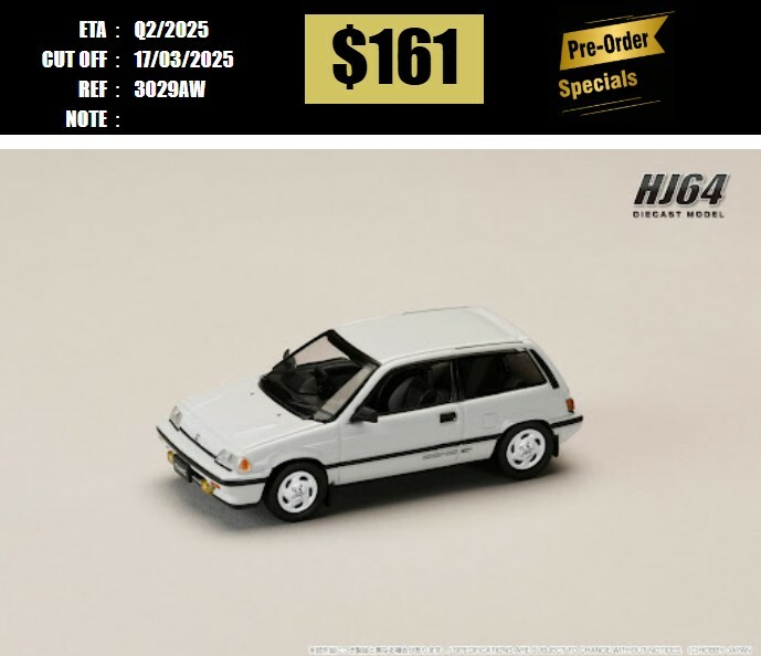 PO-$161 * HOBBY JAPAN * 1:64 HONDA CIVIC SI AT HATCHBACK LATE VERSION GENUINE OPTION PARTS WHITE HJ643029AW [OD12/03]