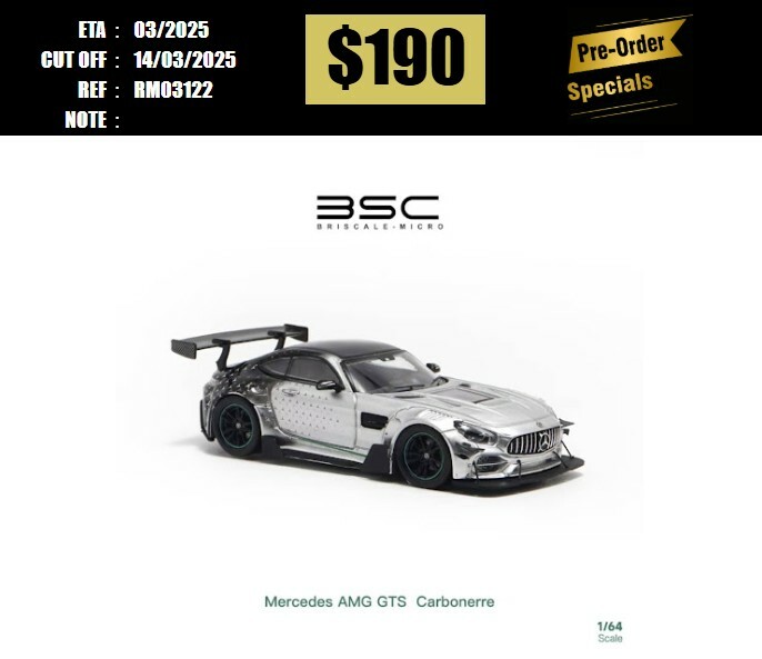 PO-$190 * RHINO MODEL * 1:64 AMG GT C190 CARBONERRE RACING SILVER [OD12/03]