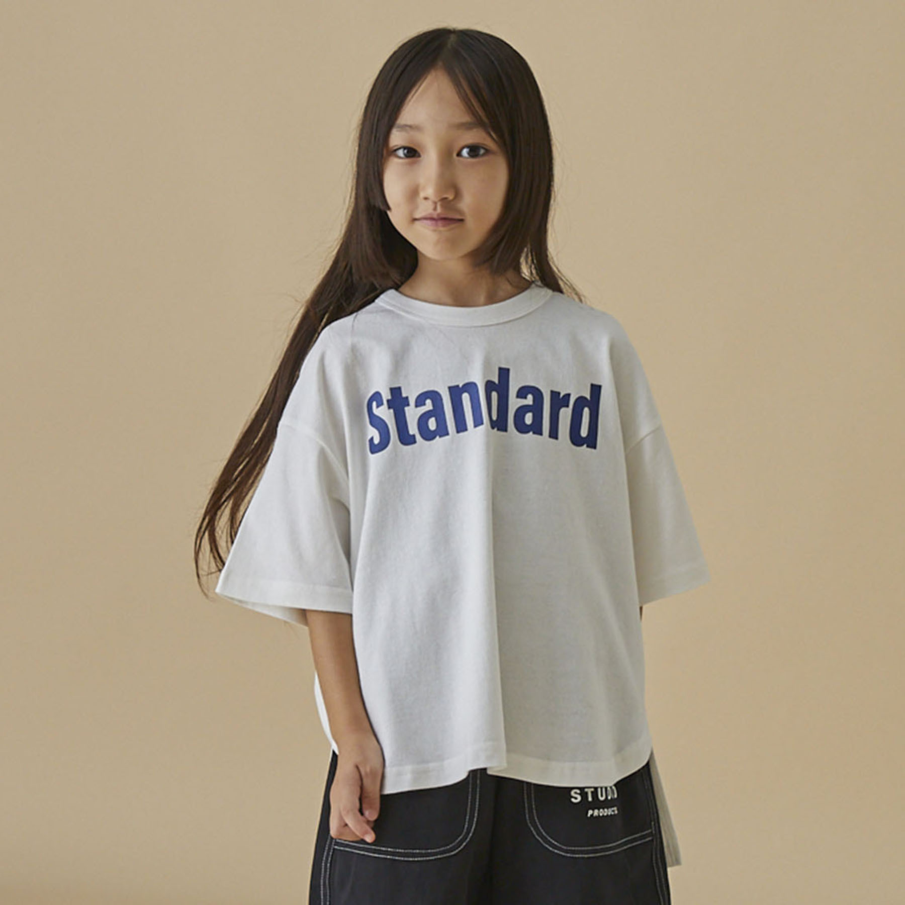 日本 FOV - Standard 天竺棉 前後層次 五分袖上衣 (白色，130-140)  605408