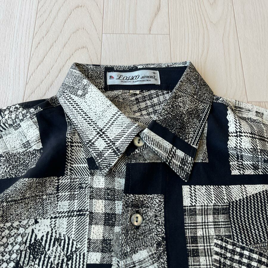 Lossco Simon's日本製黑白灰格紋襯衣