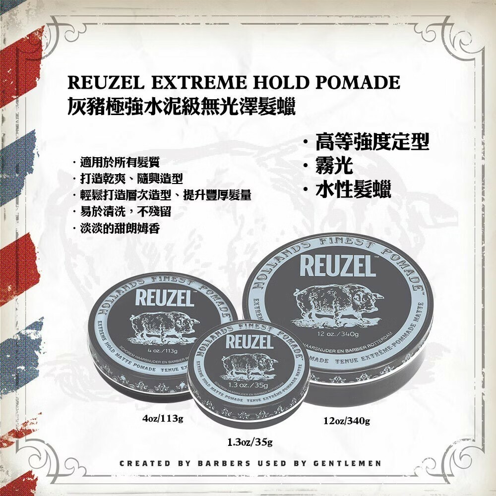 【樂森藥局】REUZEL 無光澤髮臘系列（灰豬／星耀豬）、髮品造型