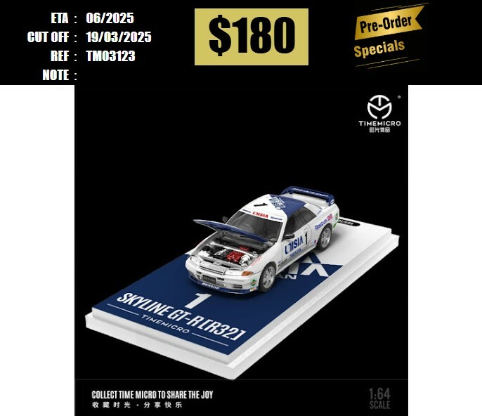 PO-$180 * TIME MICRO * 1:64 NISSAN SKYLINE GT-R R32 UNISIA #1 [OD12/03]