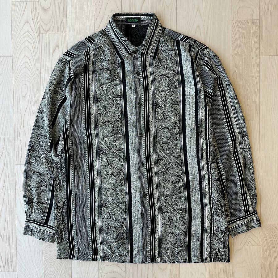 CACCIA日本製黑色花紋襯衣