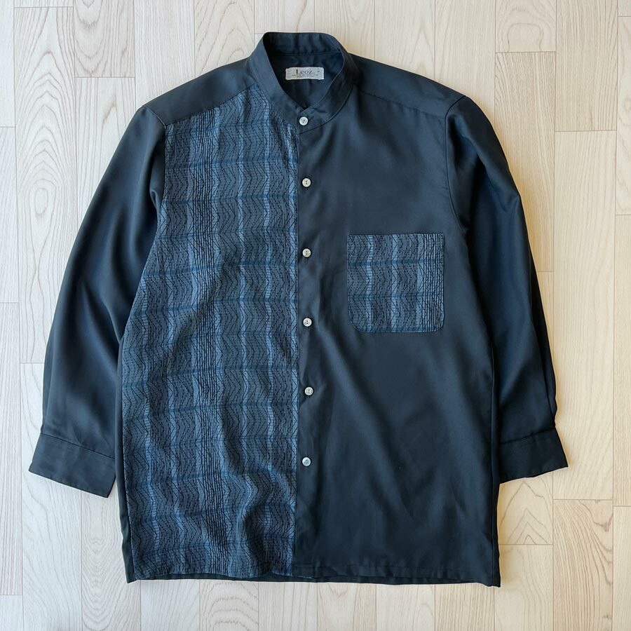 Leoz日本製黑色格紋襯衣