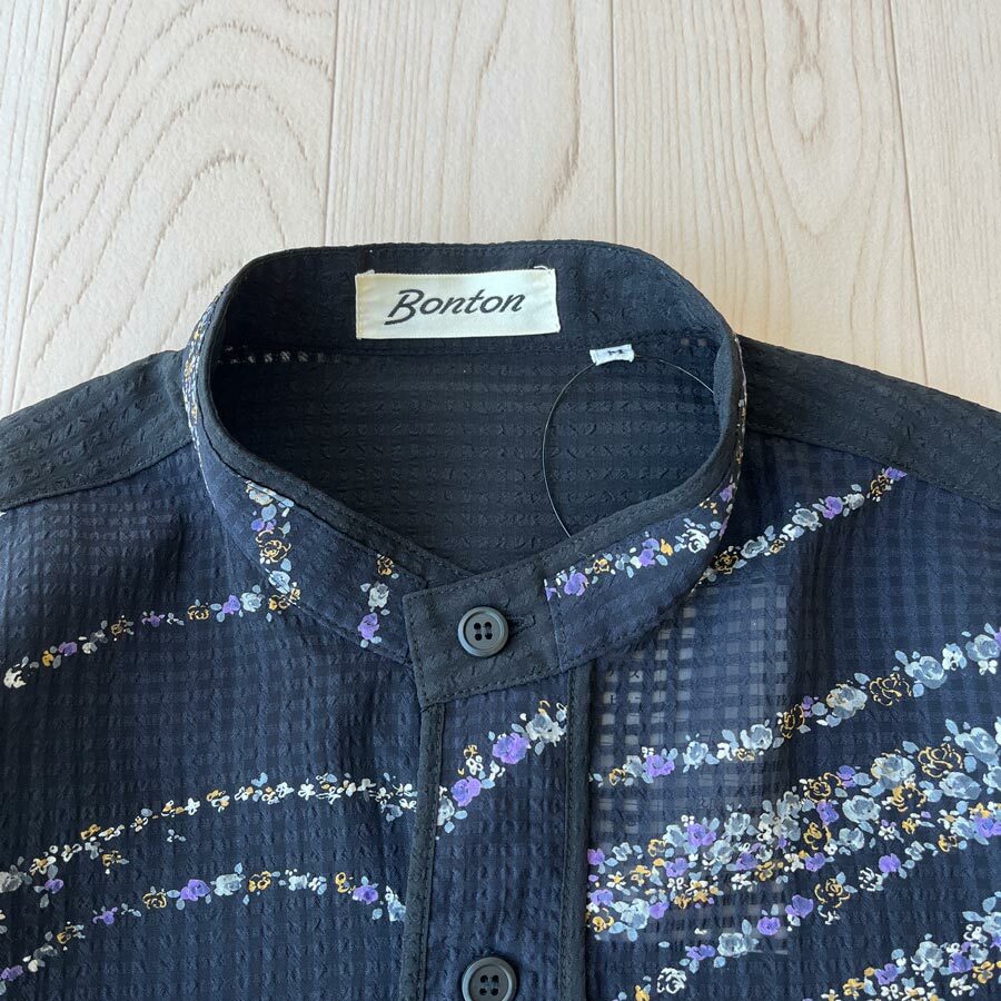 Bonton日本製黑色碎花襯衣