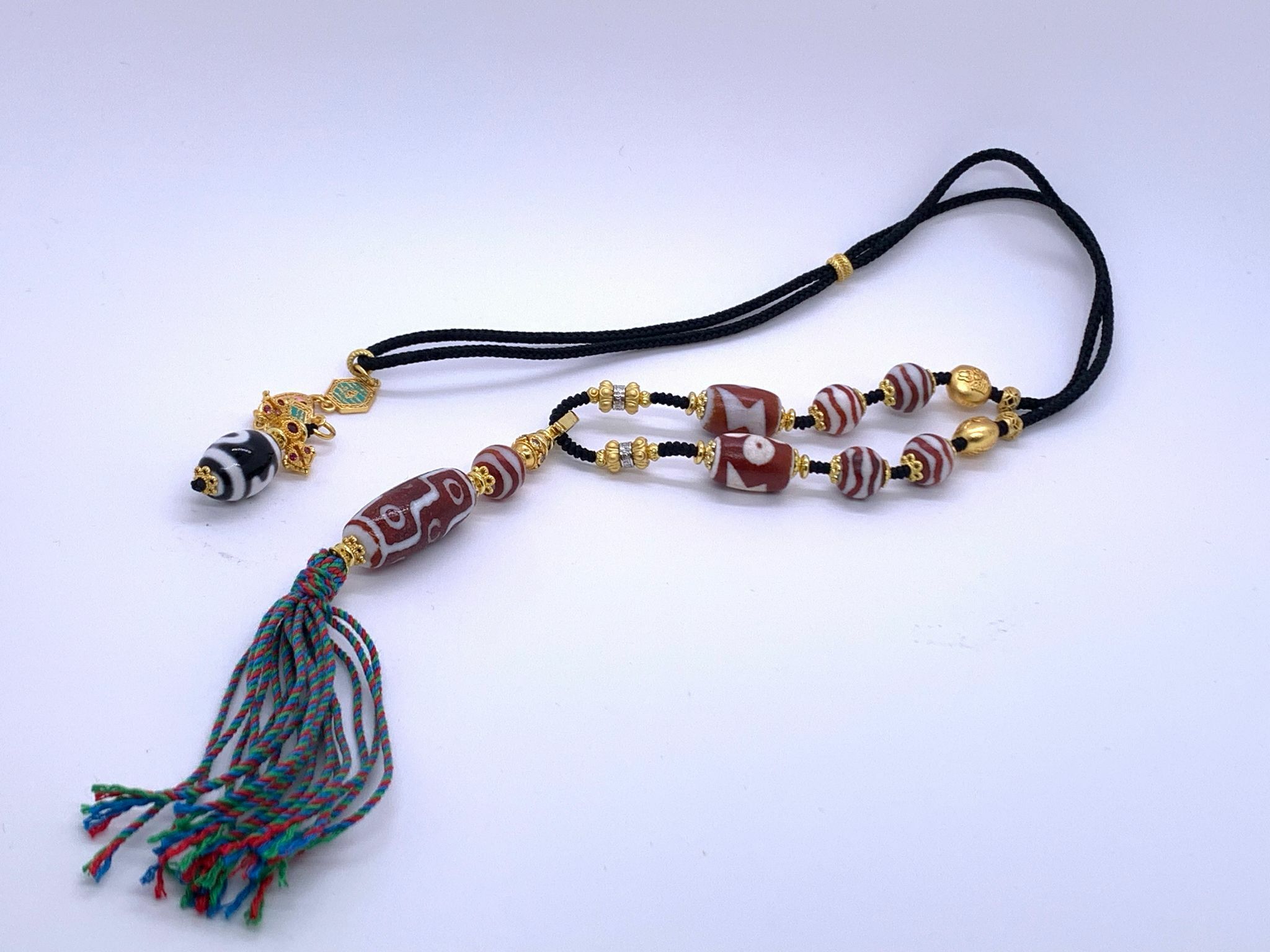 D27 三官九轉陣紅肉天珠頸鏈設計款