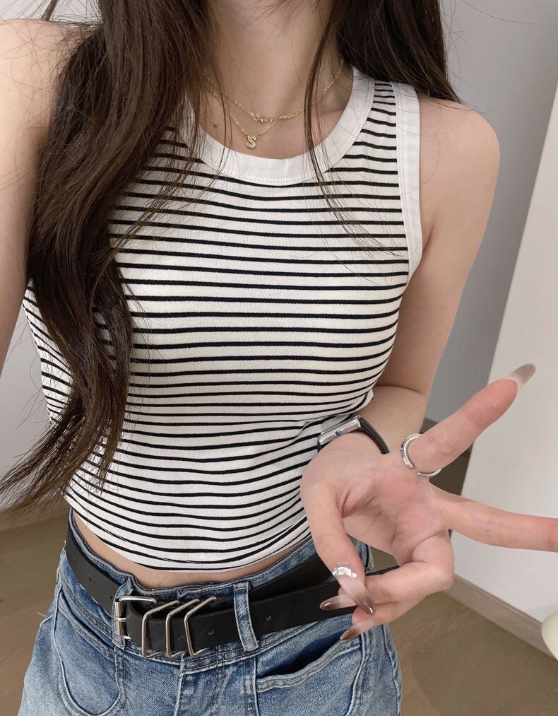 滾邊羅紋棉罩杯背心