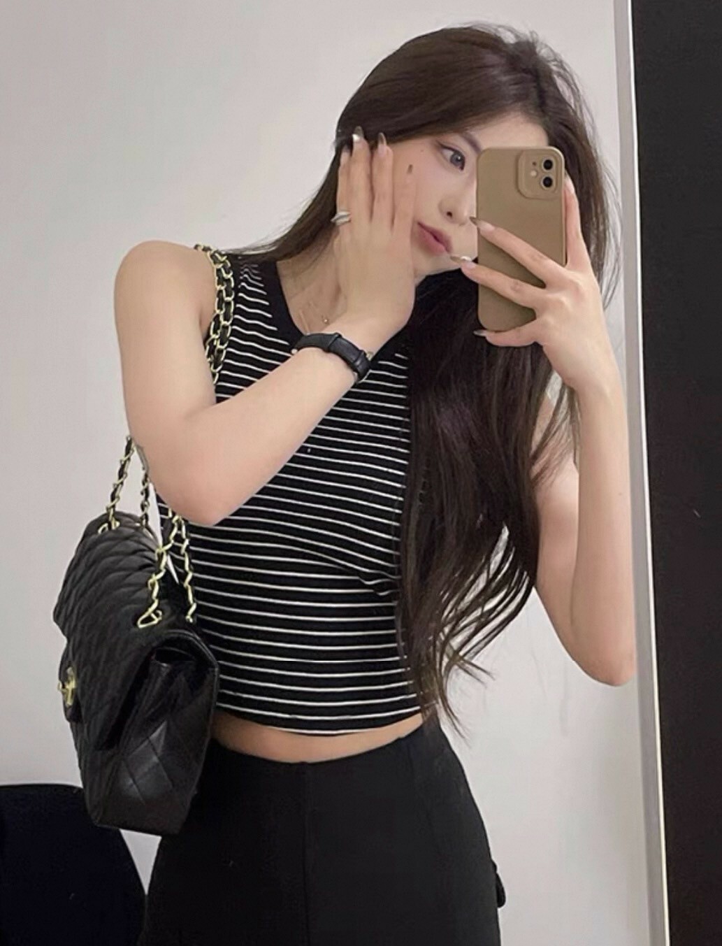 滾邊羅紋棉罩杯背心