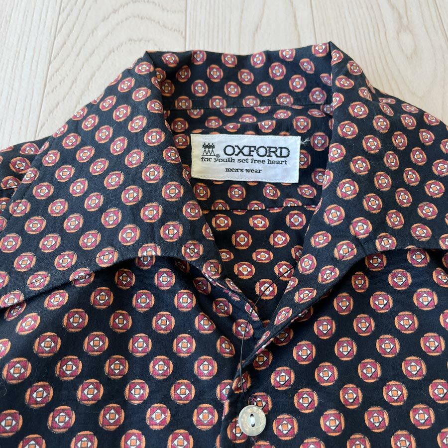 Oxford黑色尖領圓形圖案襯衣