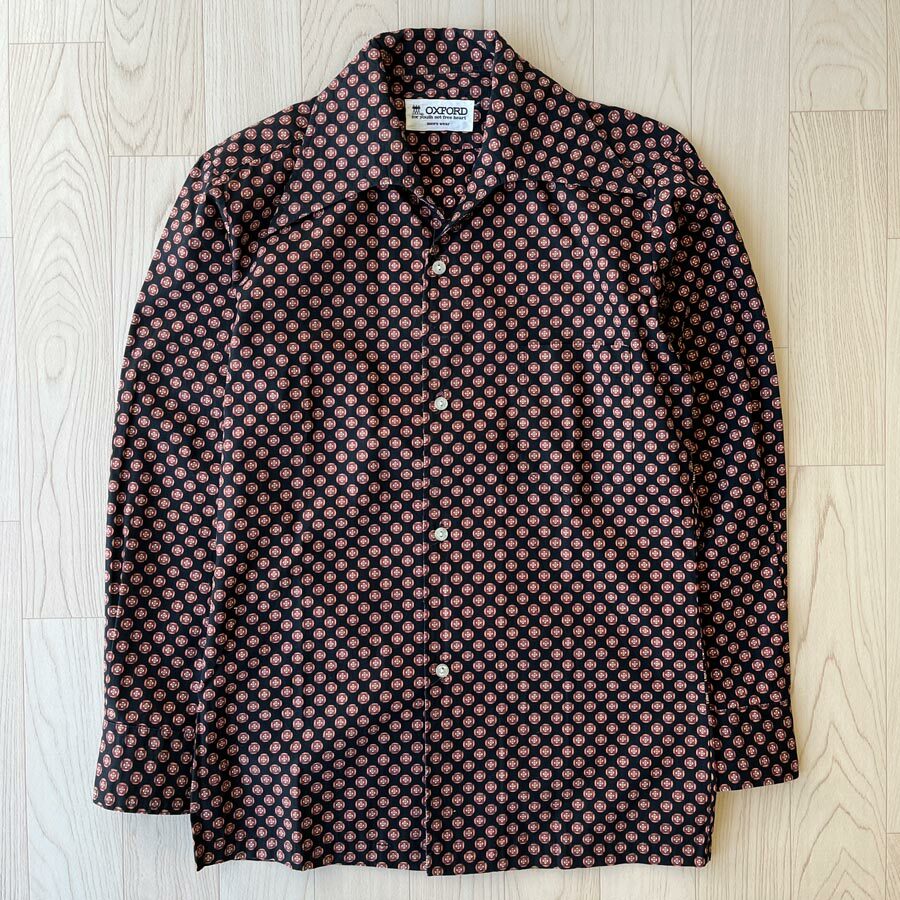 Oxford黑色尖領圓形圖案襯衣