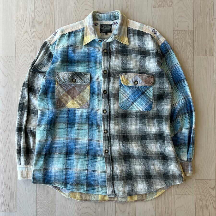 Kearney House藍色及黃色格紋綿質襯衣