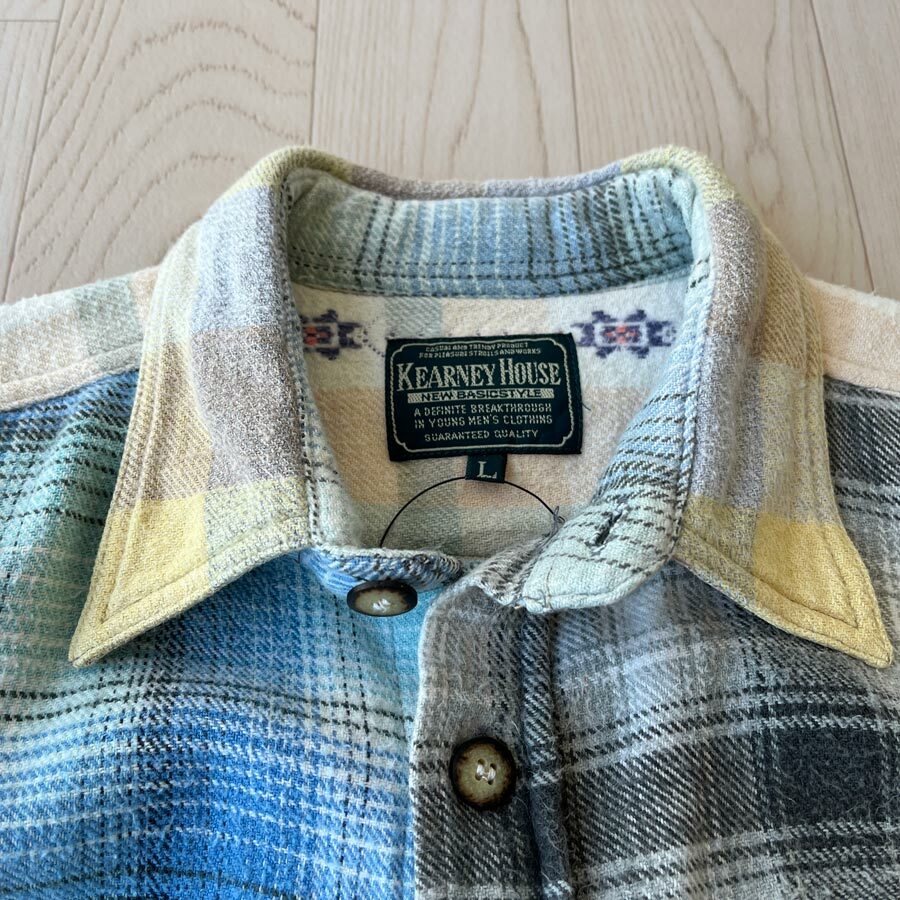 Kearney House藍色及黃色格紋綿質襯衣