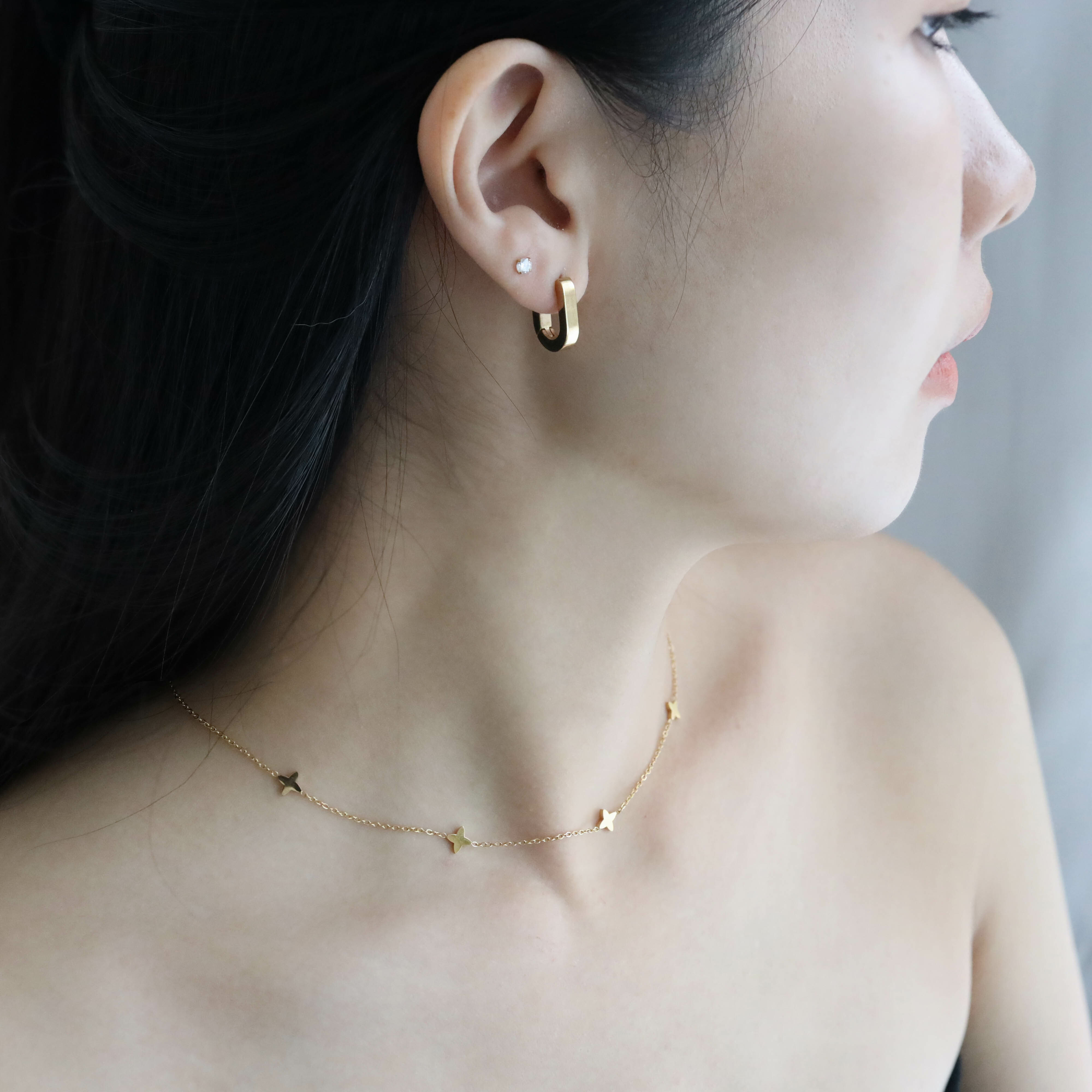 不怕水金色星星片項鍊