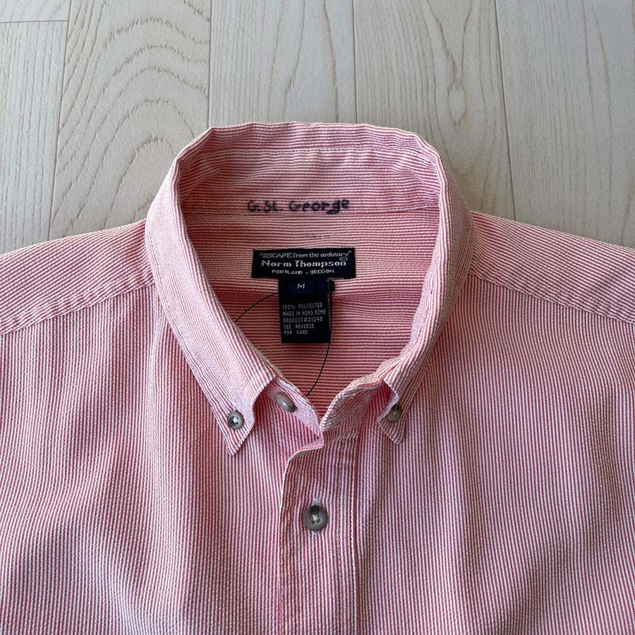 North Thompson香港製紅白條紋古著襯衣