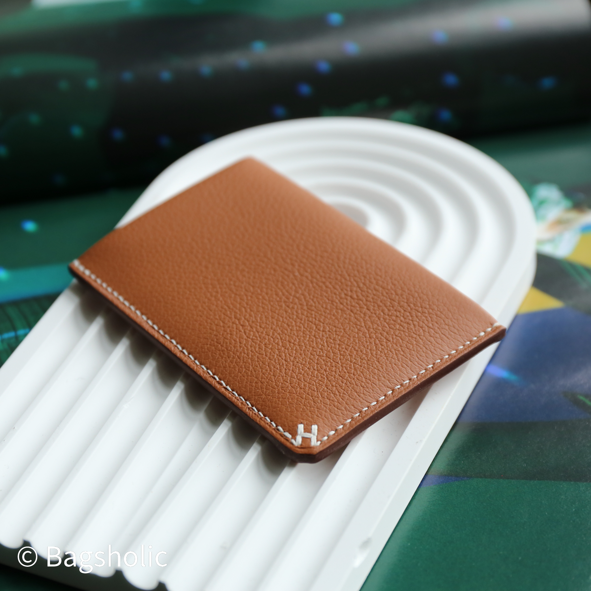 Hermes Sellier CardHolder (Gold Color Evercolor leather)