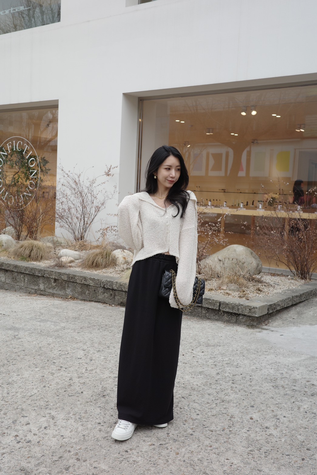 正韓毛毛翻領針織外