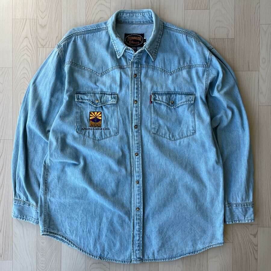 Perruzo Blues香港製長靴刺繡牛仔恤衫