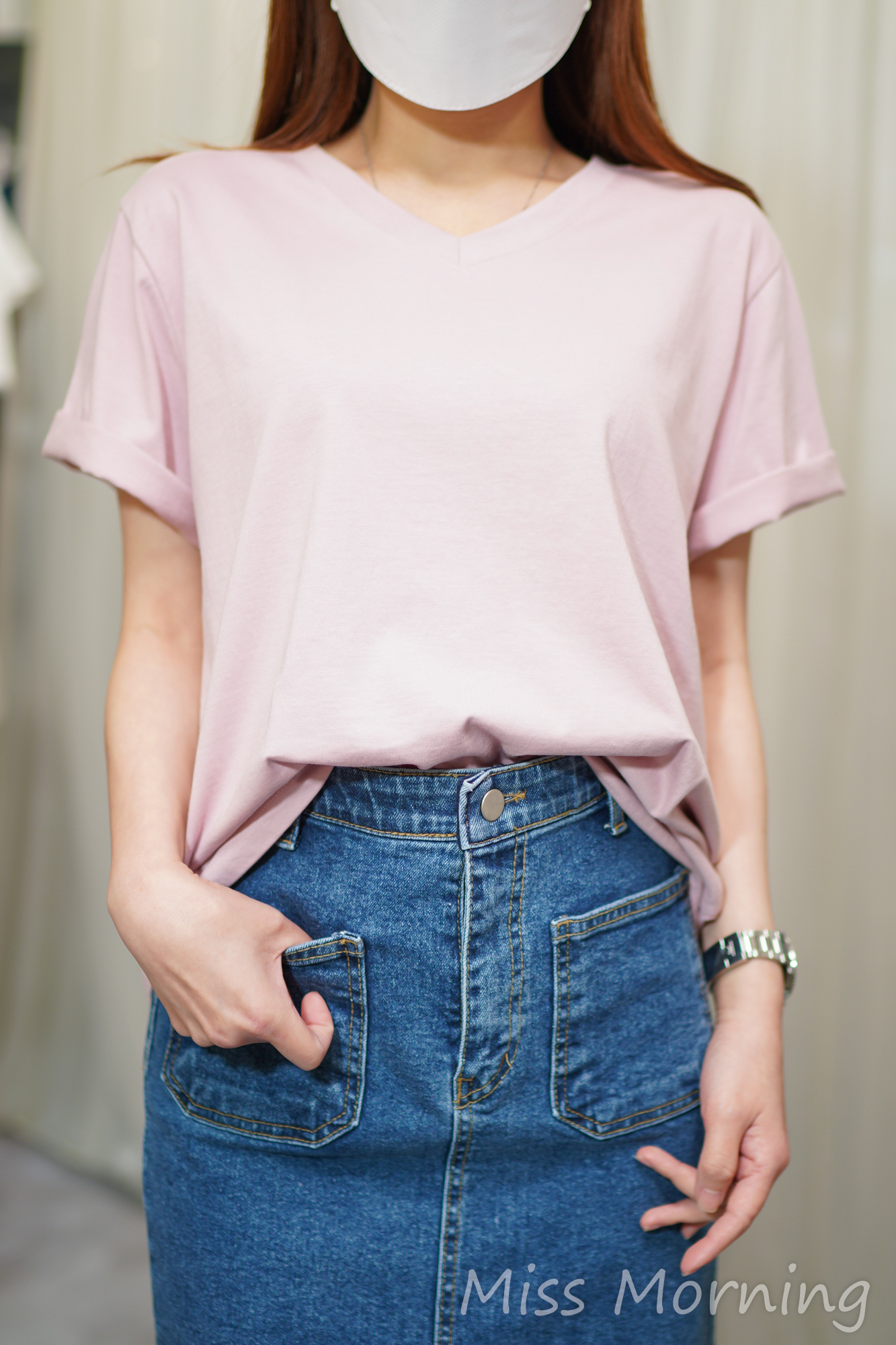 靚料抵著V領tee(14466)