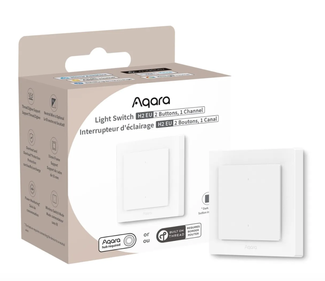 Aqara 智能牆身開關 H2 EU (Matter support)(原廠行貨)