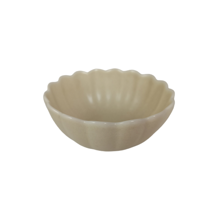 TP 菊形碗/米色 約14cm