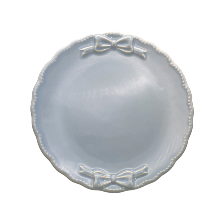 TP 蝴蝶結邊造型餐盤/藍 約15cm