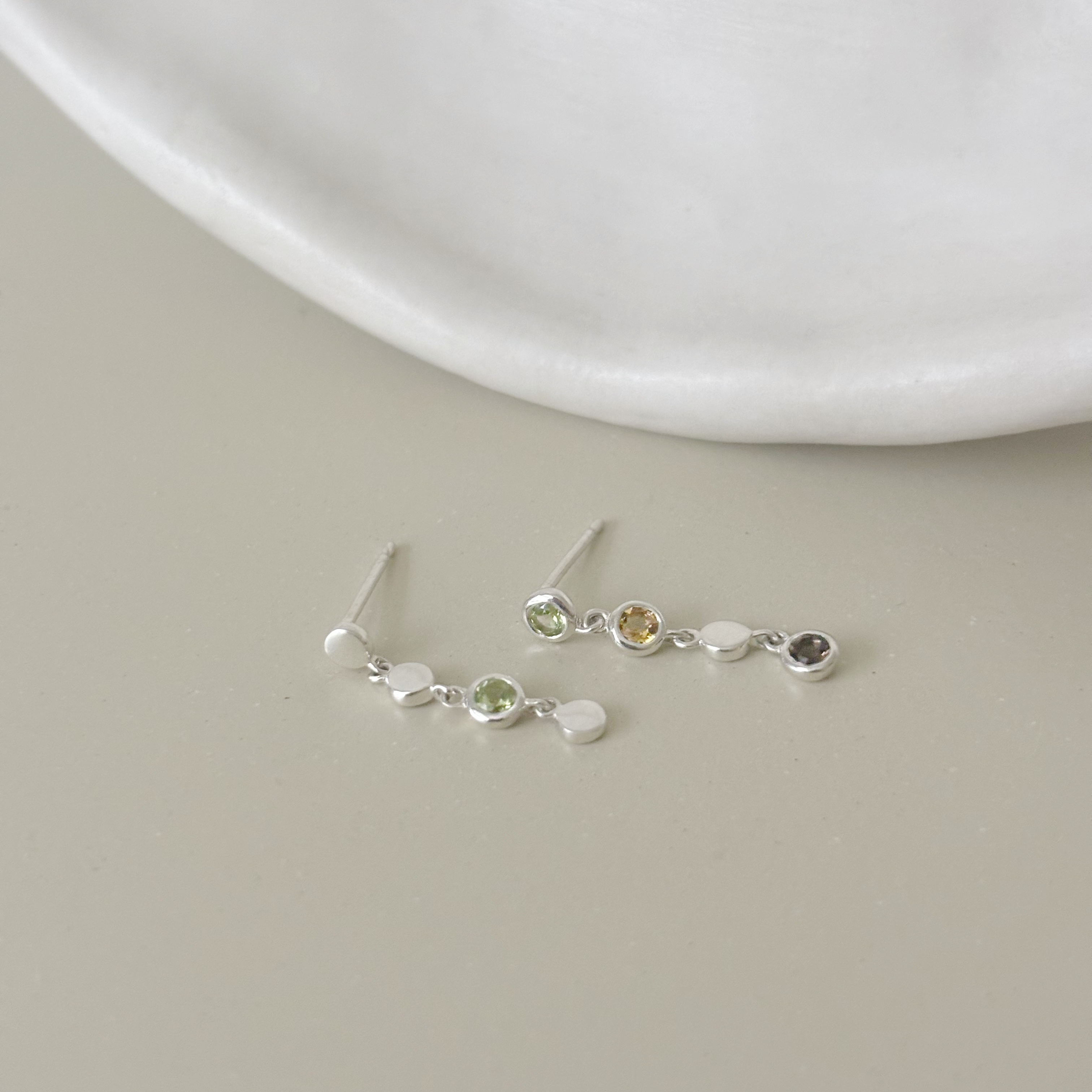 HaloFlow黃茶水晶耳環