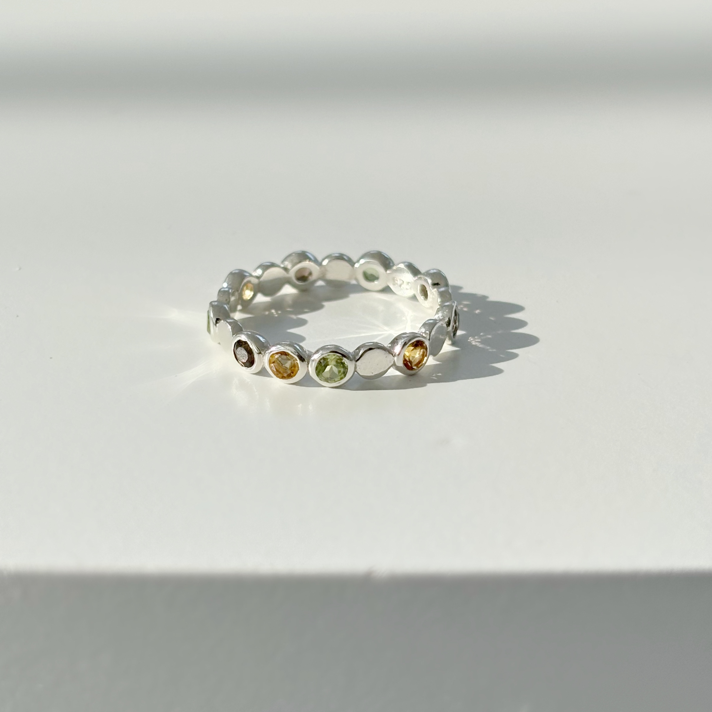 HaloFlow黃茶水晶戒指