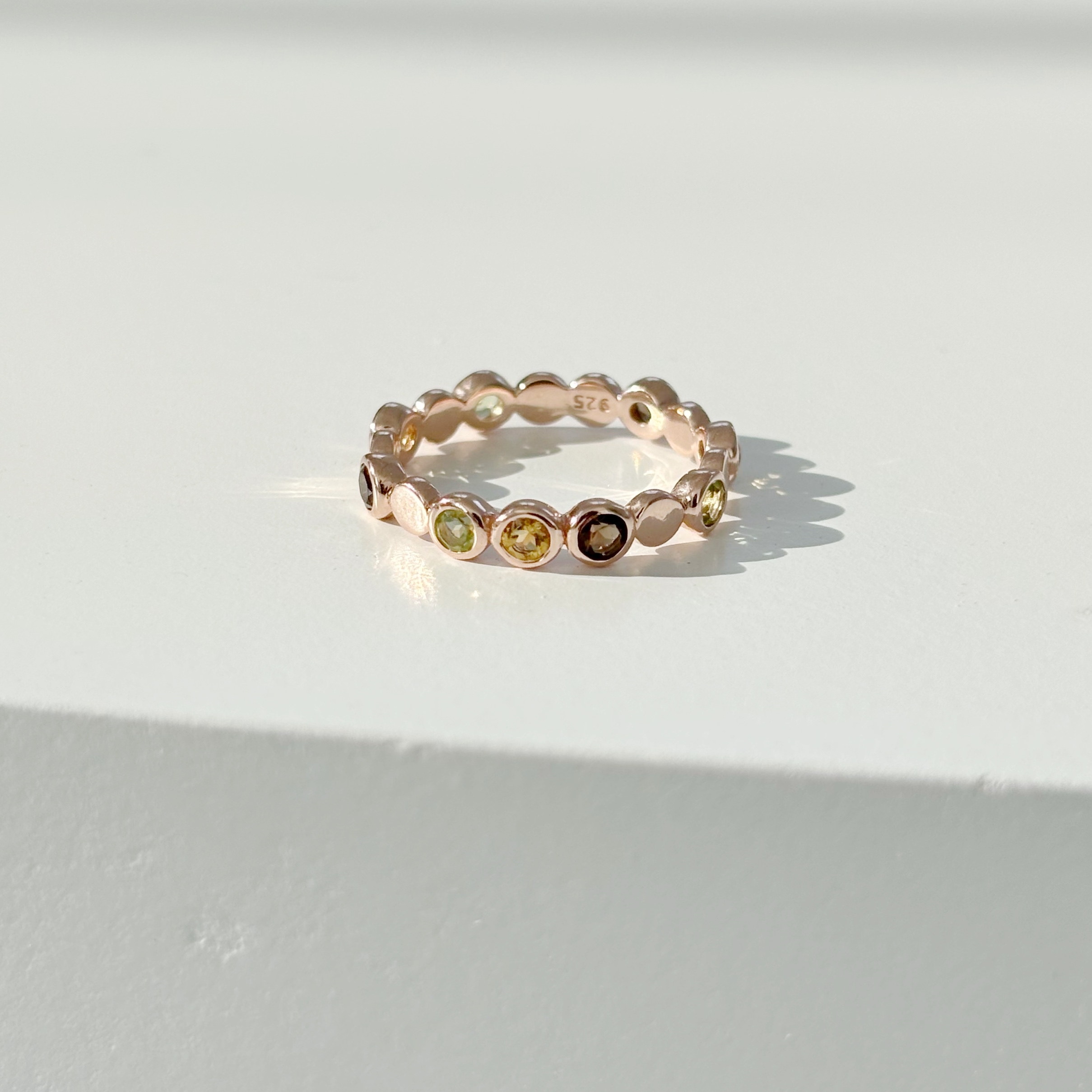 HaloFlow黃茶水晶戒指