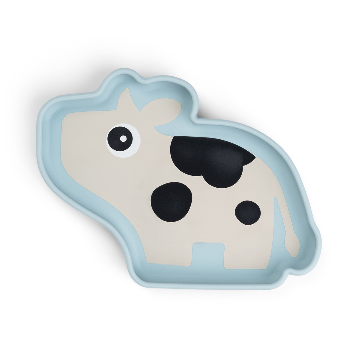 造型矽膠餐盤-小牛款藍色