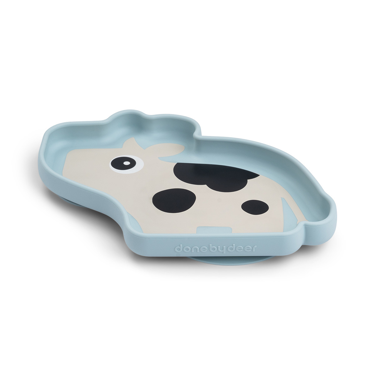 造型矽膠餐盤-小牛款藍色