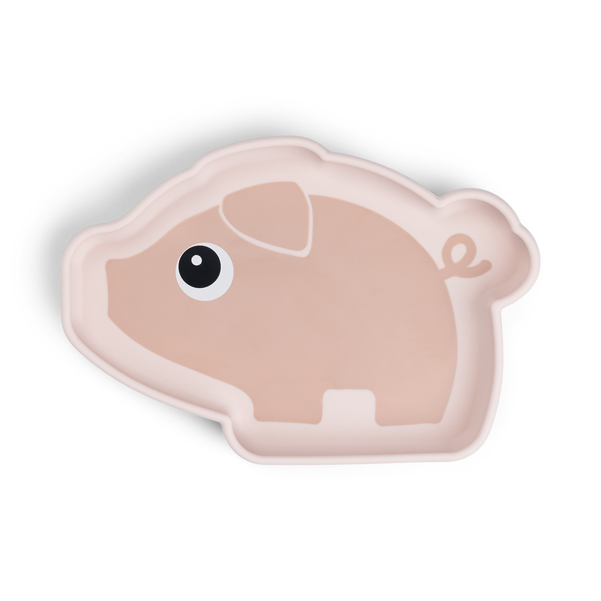 造型矽膠餐盤-小豬款粉色