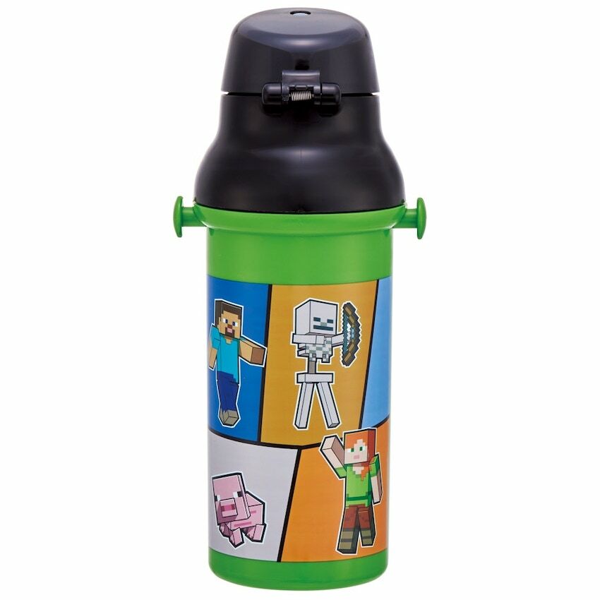 日本製 2025 新版 Skater 銀離子直飲水壺 (附肩帶) - Minecraft