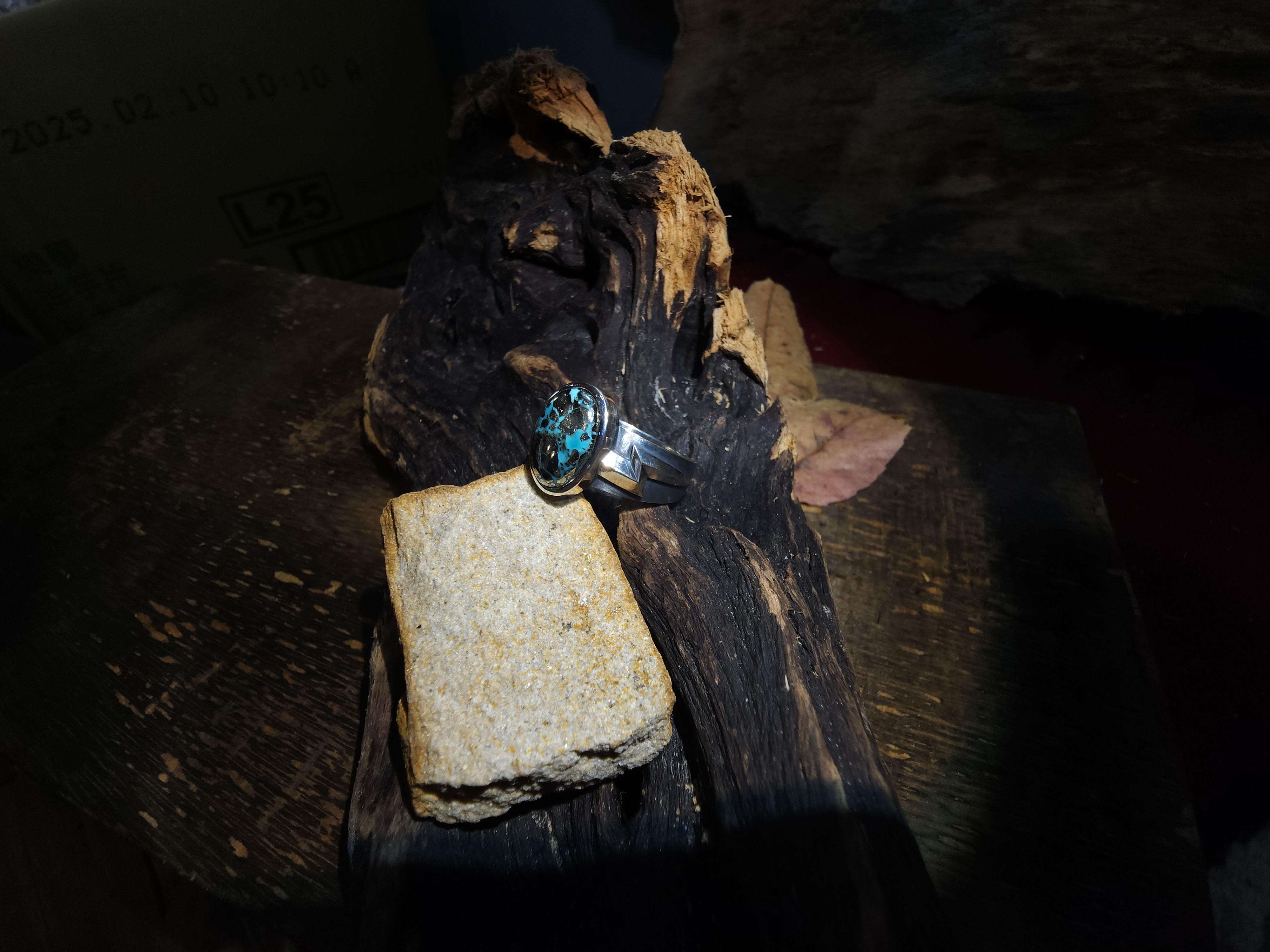 *Black Venom Jewelry- Freedom & Prayer 純銀閃電戒鑲 Morenci II松石