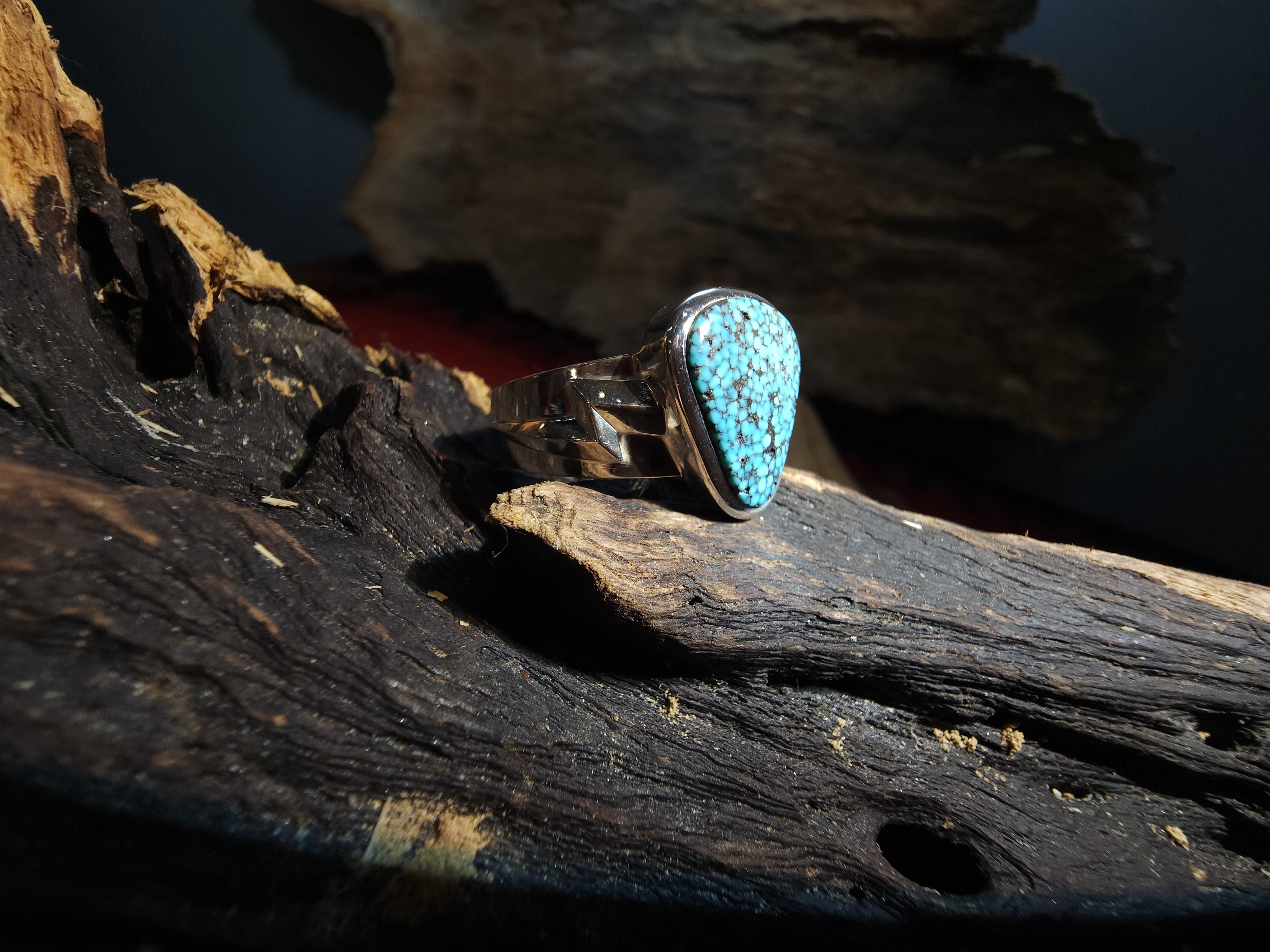 *Black Venom Jewelry- Freedom & Prayer 純銀閃電戒鑲Kingman 松石