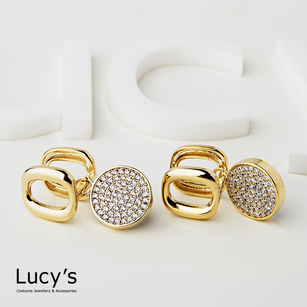 幾何雙映 易扣耳環 (二色) (121040/121041)