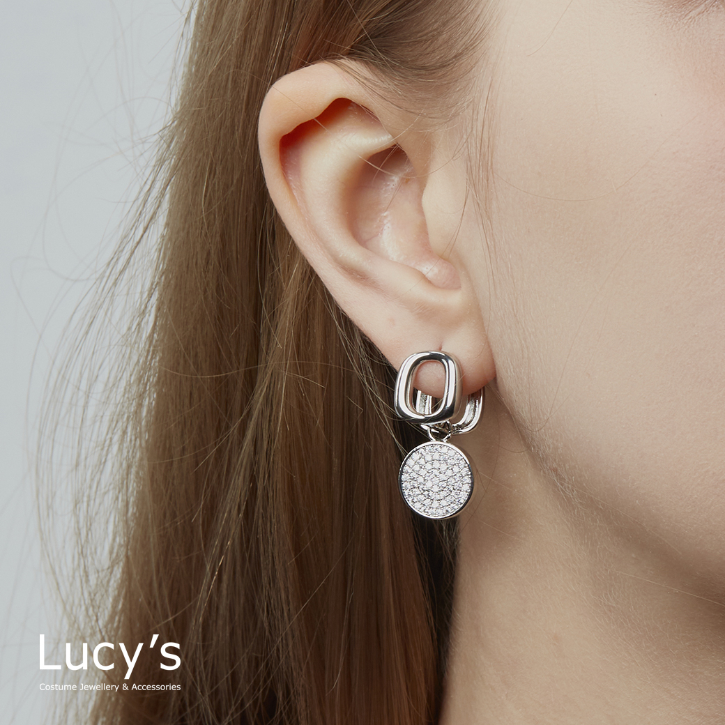 幾何雙映 易扣耳環 (二色) (121040/121041)