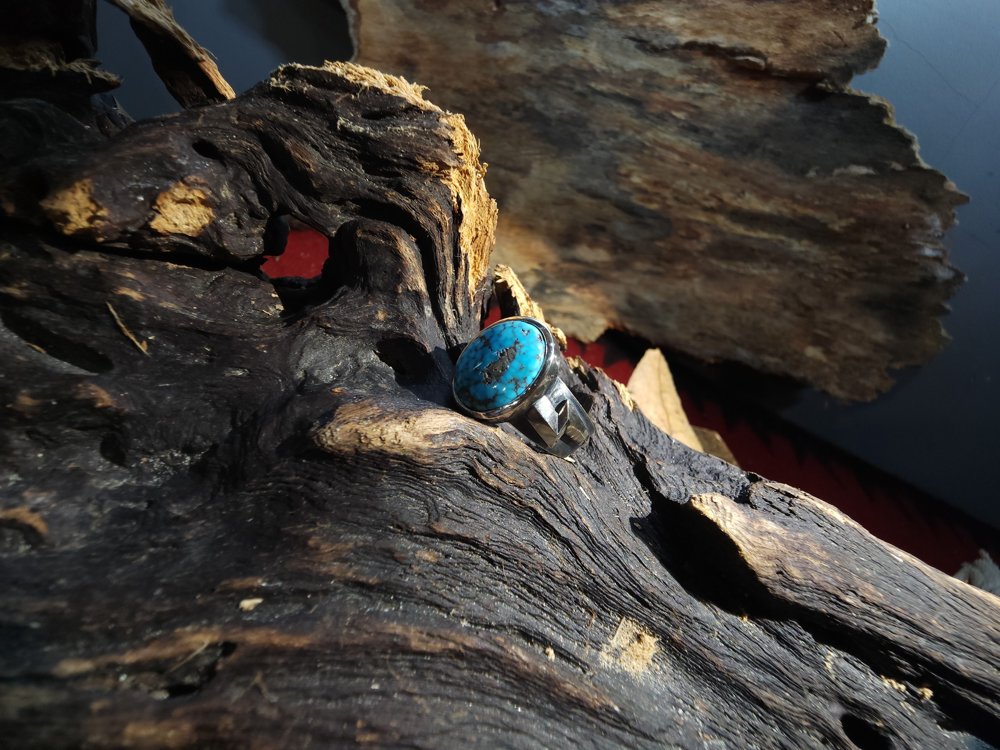 *Black Venom Jewelry- Freedom & Prayer 純銀閃電戒鑲Kingman 松石