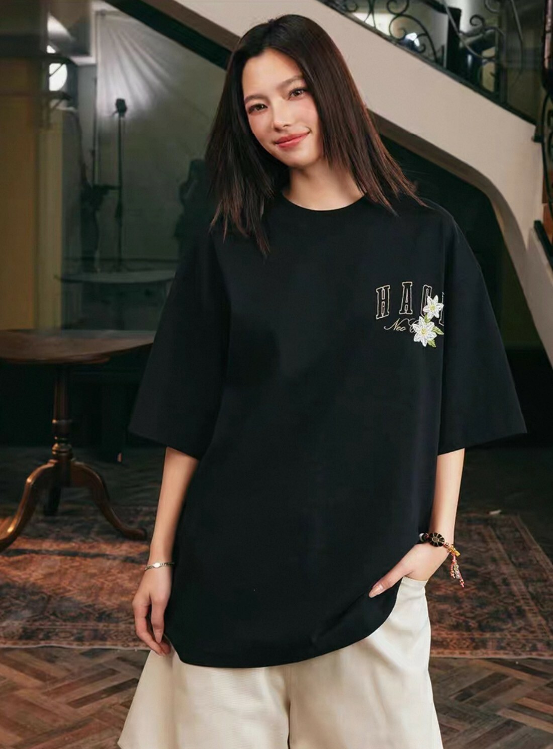 HARSHANDCRUEL 民族感 貼布 刺绣 花卉 上衣 #短袖