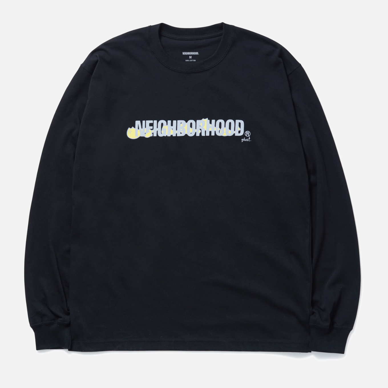 -(B3b03)-NEIGHBORHOOD NH . TEE LS-10 CAT GHOST貓咪 貓貓鬼 貓咪鬼魂 薄長T 黑色 -251PCNH-LT10