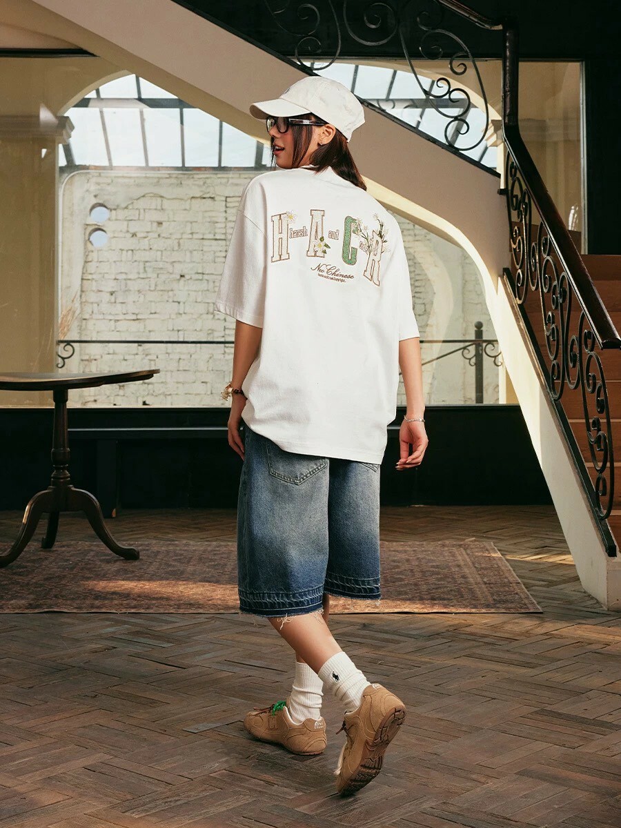 HARSHANDCRUEL 民族感貼布 刺绣 花卉 上衣 #短袖