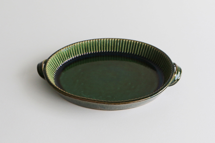 宋艸窯-雙耳焗烤皿(大) / 綠