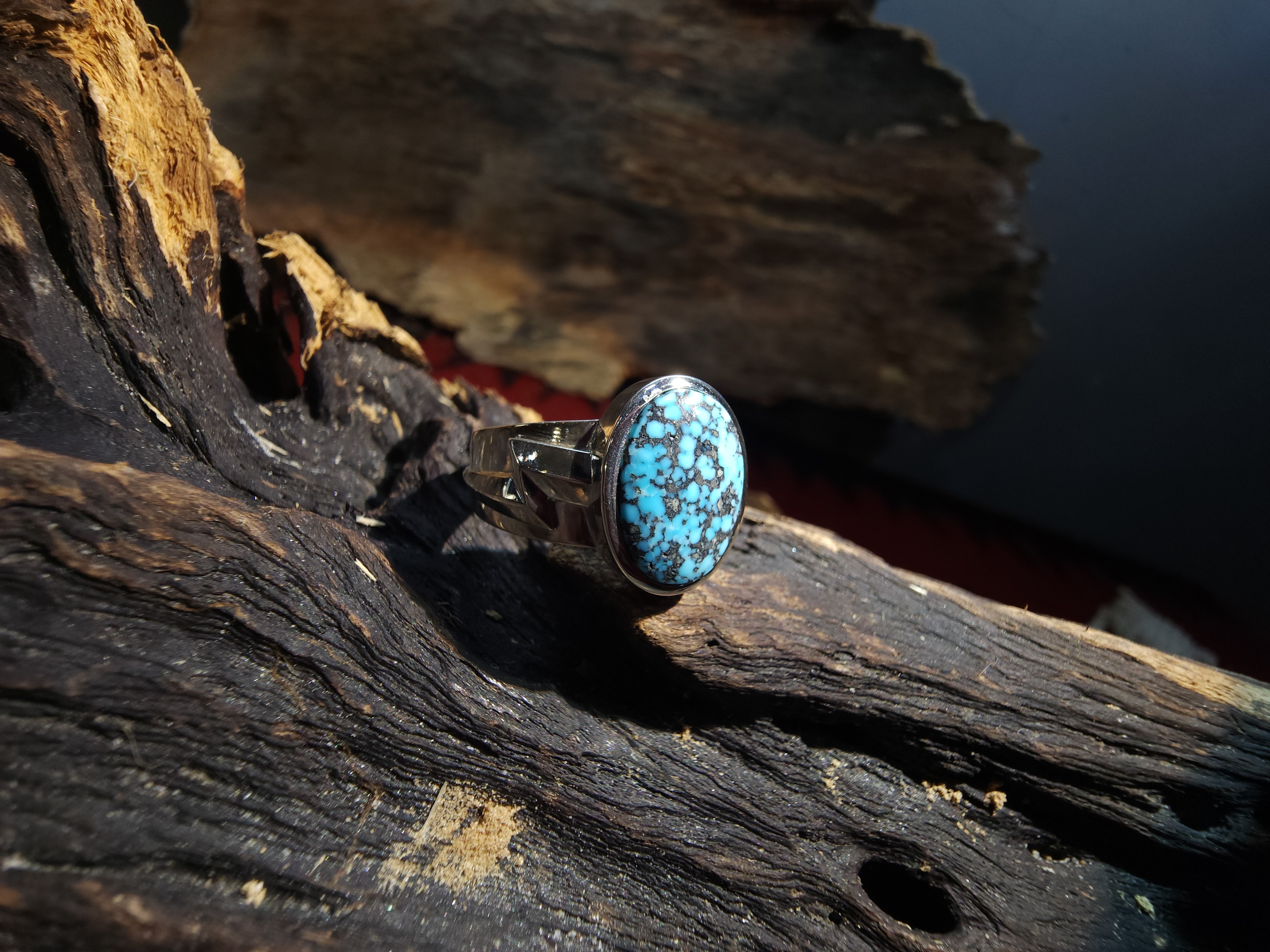 *Black Venom Jewelry- Freedom & Prayer 純銀閃電戒鑲Kingman 松石