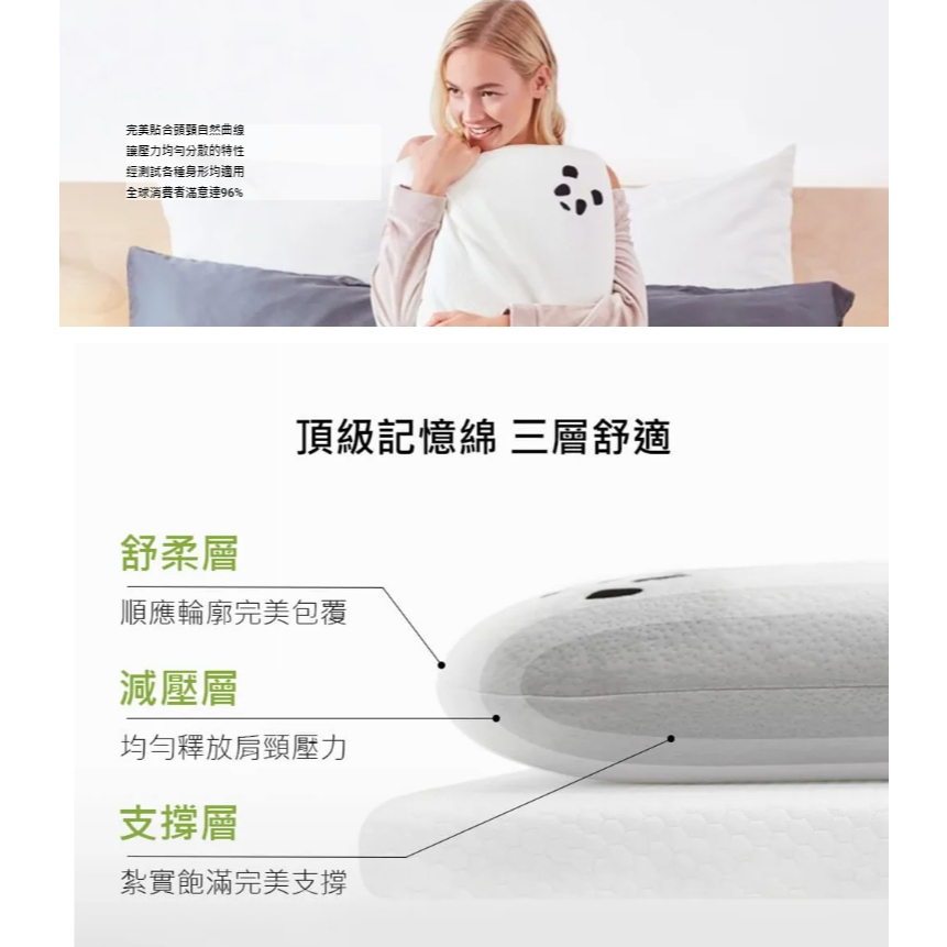 【樂森藥局】英國 Panda 甜夢枕成人款10cm／12cm、睡眠枕頭