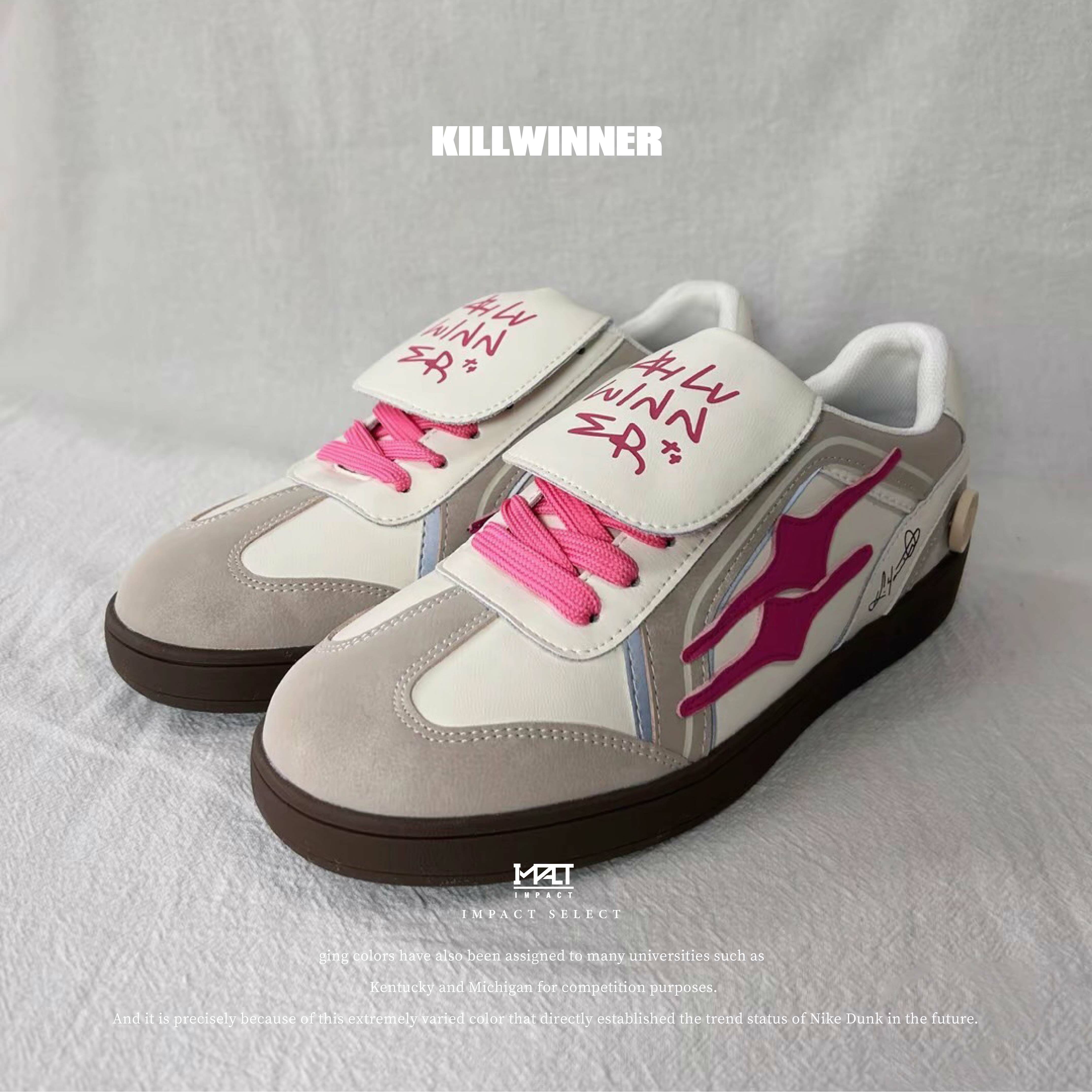 Killwinner 粉色 破碎流星 麂皮 德訓鞋 KWDX23090335