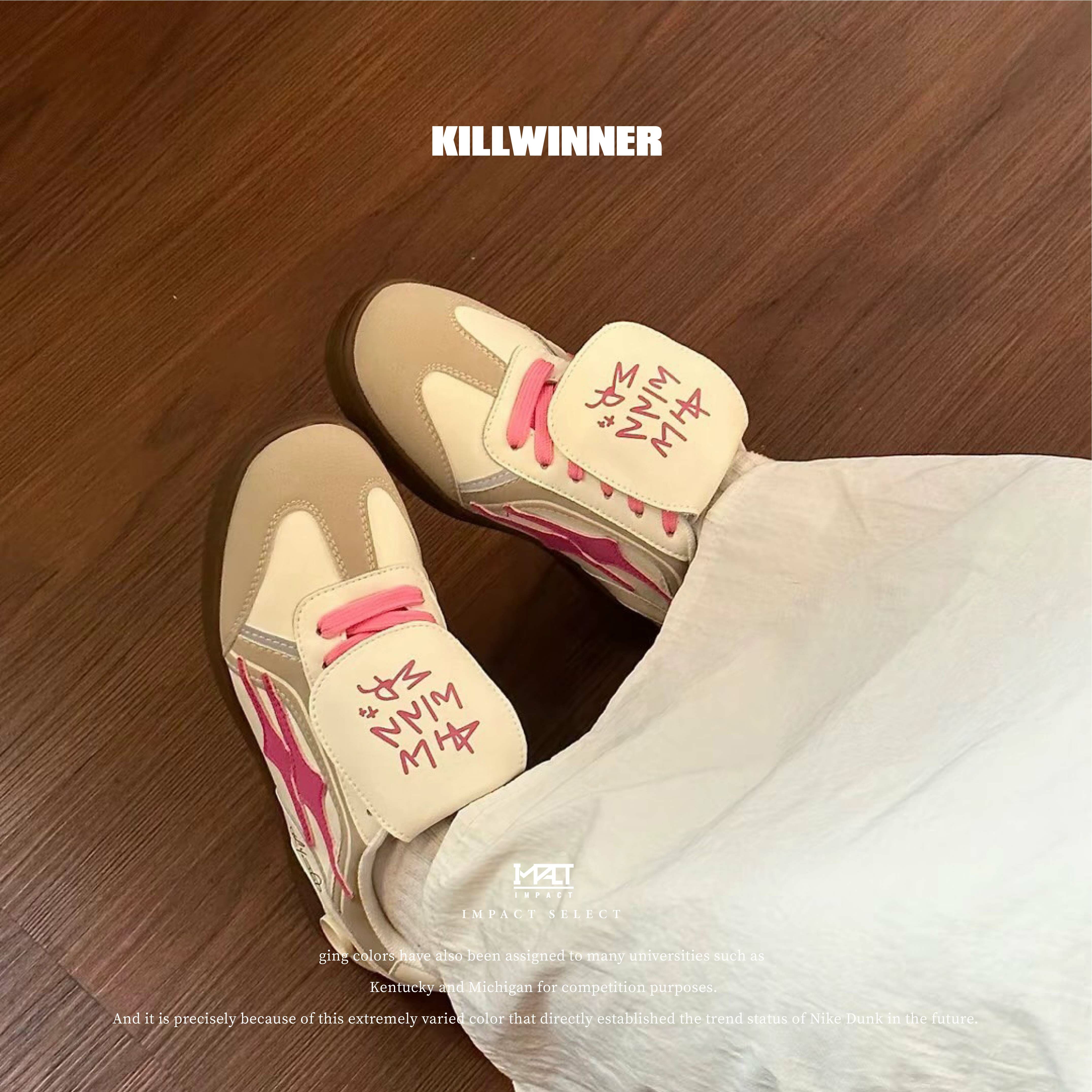 Killwinner 粉色 破碎流星 麂皮 德訓鞋 KWDX23090335