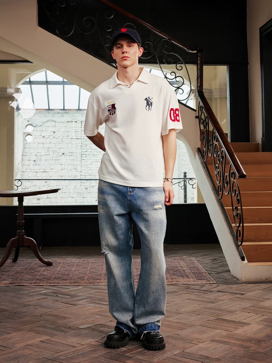 Harsh and Cruel 學院風刺繡  復古POLO 短袖 T恤 HL251170082