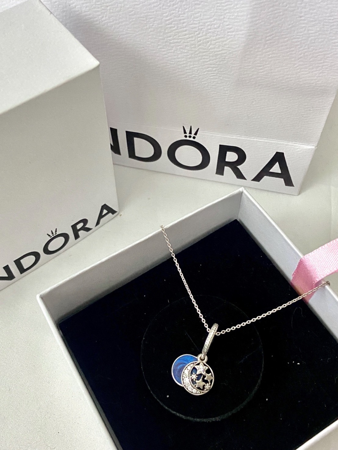 PANDORA 潘朵拉 月亮星空吊墜 星海之辰 925銀