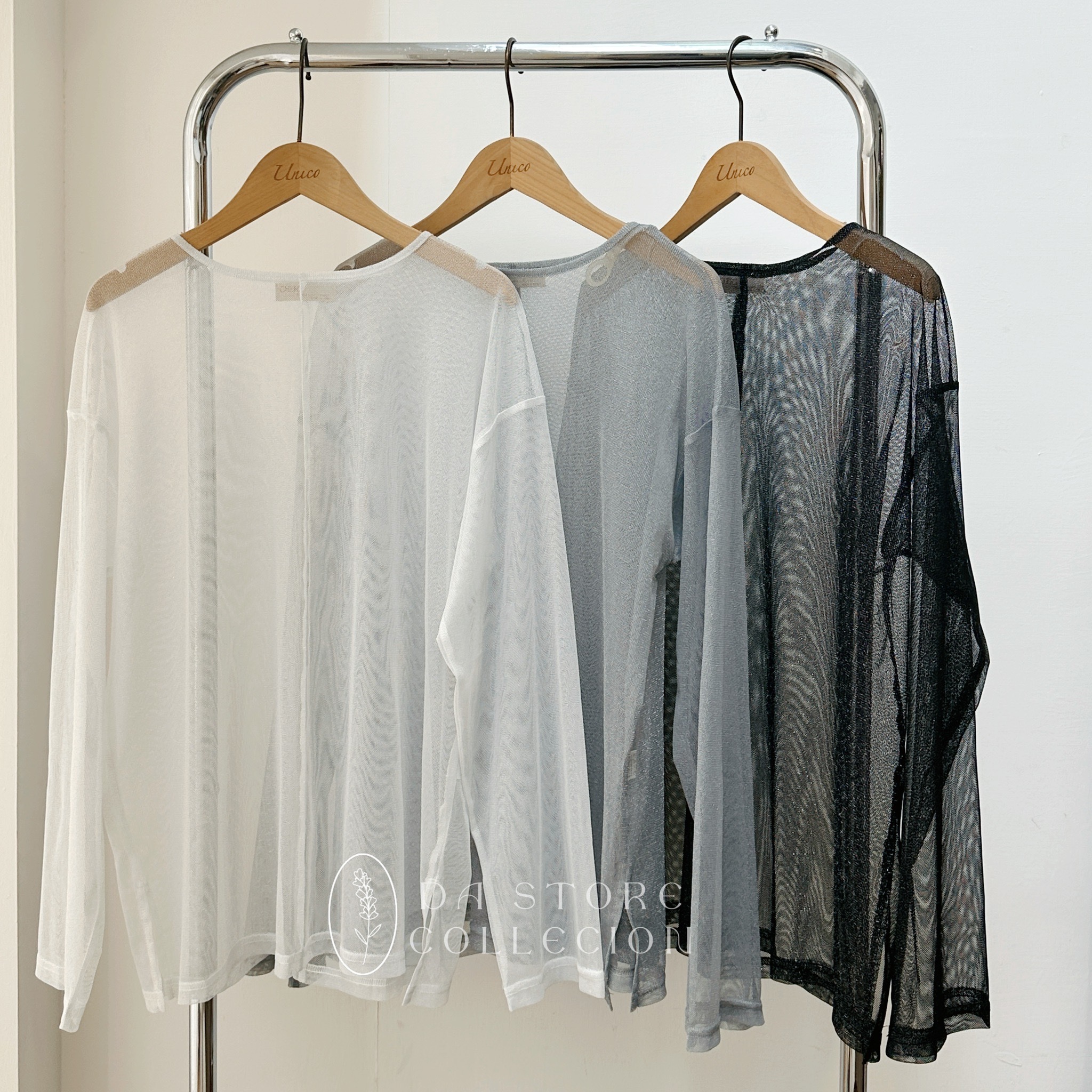 疊穿神器透膚微閃上衣/三色